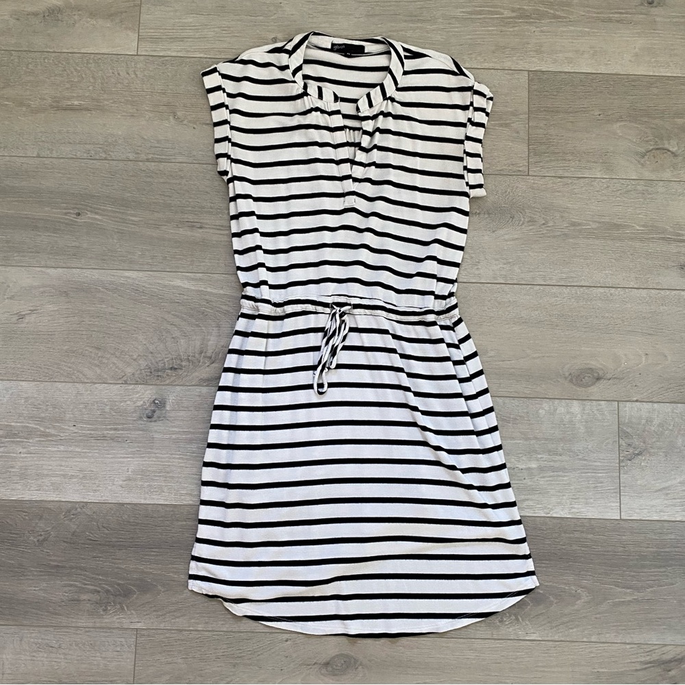 Gibson black/white striped dress